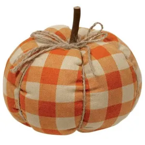 ' Medium Orange Buffalo Check Pumpkin (Pack of 2)