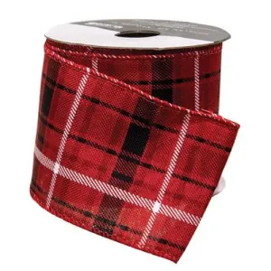 ' Plaid Christmas Ribbon 2.5" x 3 Yds. (Pack of 4)