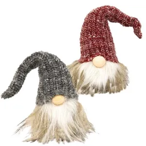 ' Plush Santa Gnome Head Red or Gray Hat Small (Pack of 2)