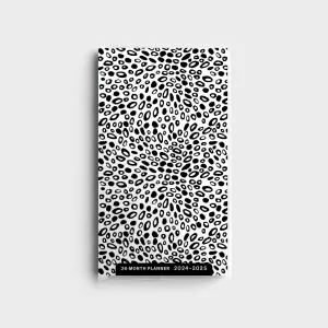 2024-2025 28-Month Planner Black & White Abstract Polka Dot U0266