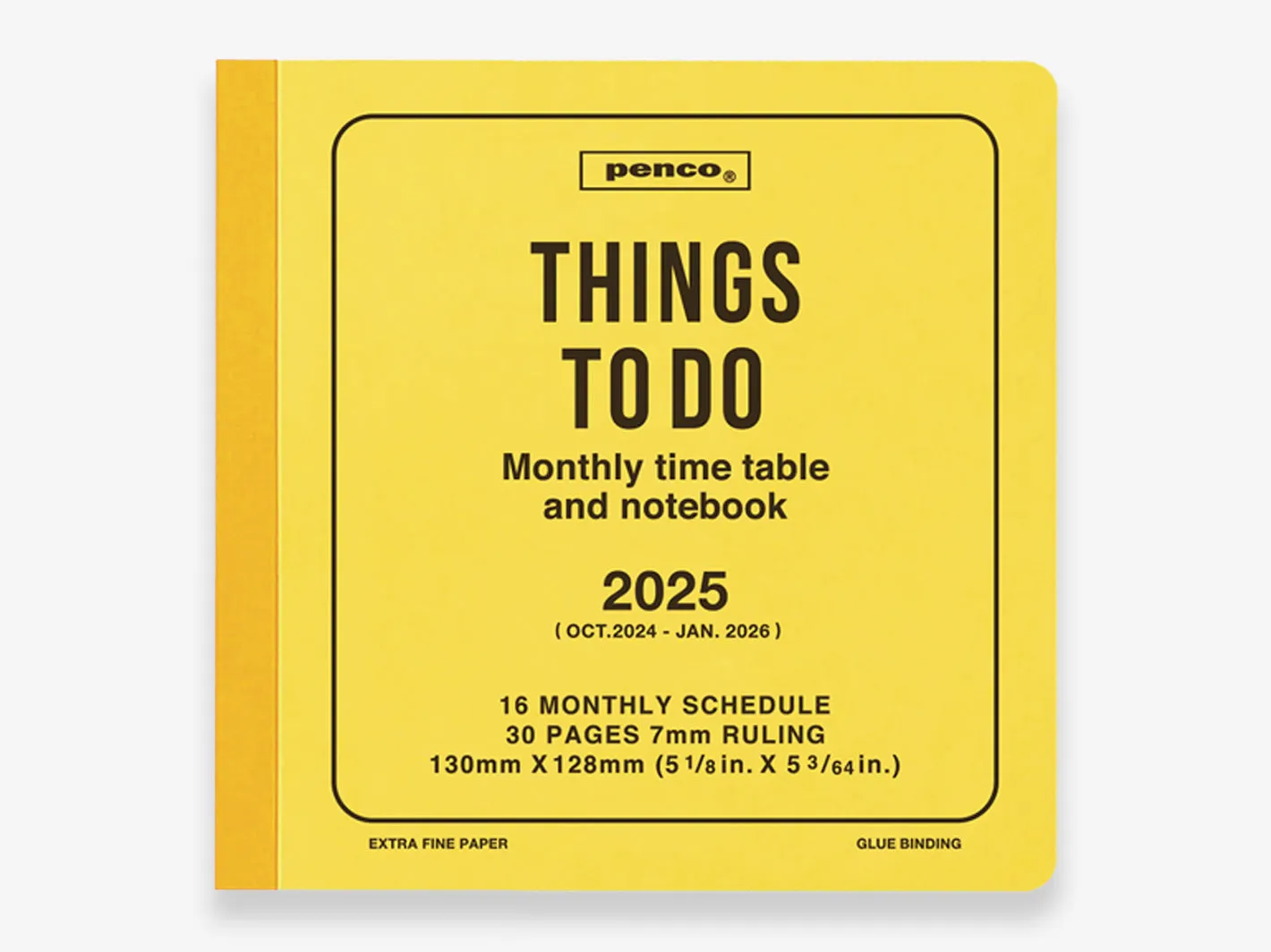 2025 Monthly Planner Square Yellow