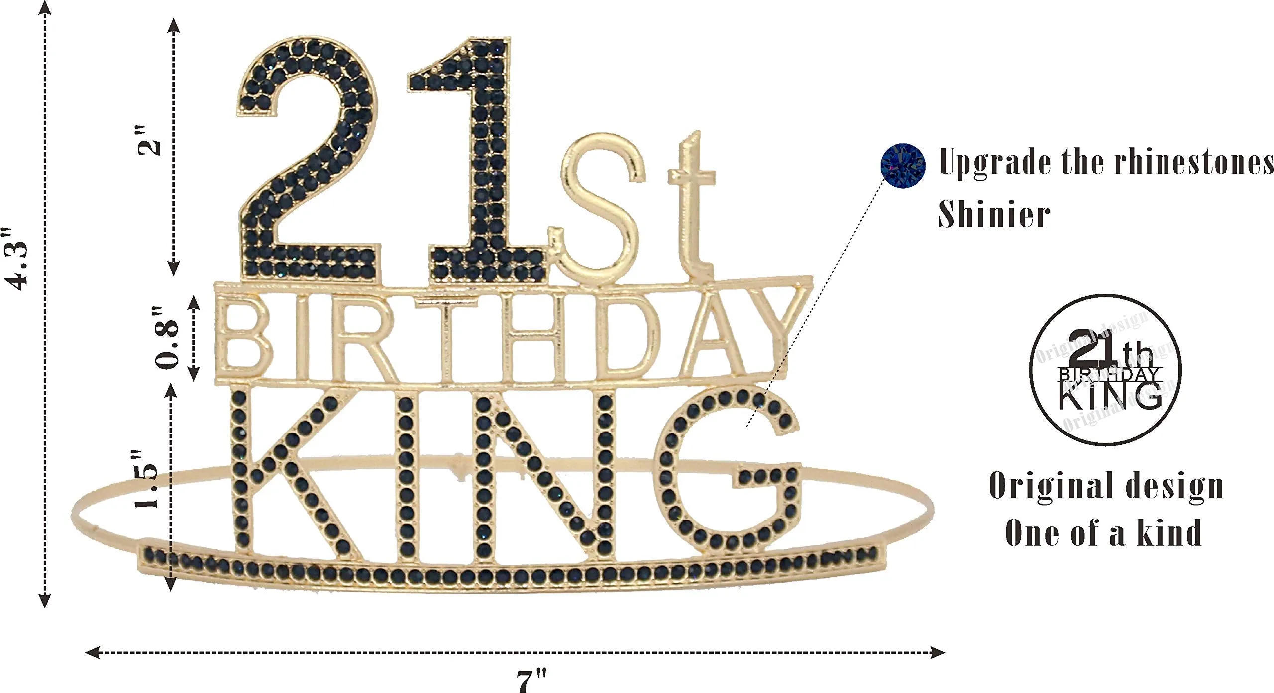 21st Birthday King Crown and Sash for Men, 21st Birthday for Him, Its My Birthday King