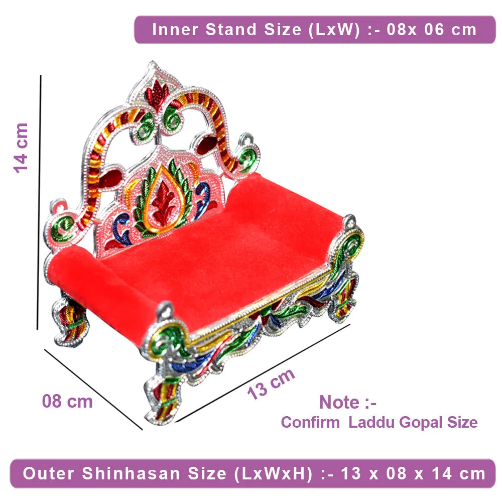 2381 Ladoo Bal Gopal Small Sinhasan for Pooja Mandir Krishna Sofa Asan