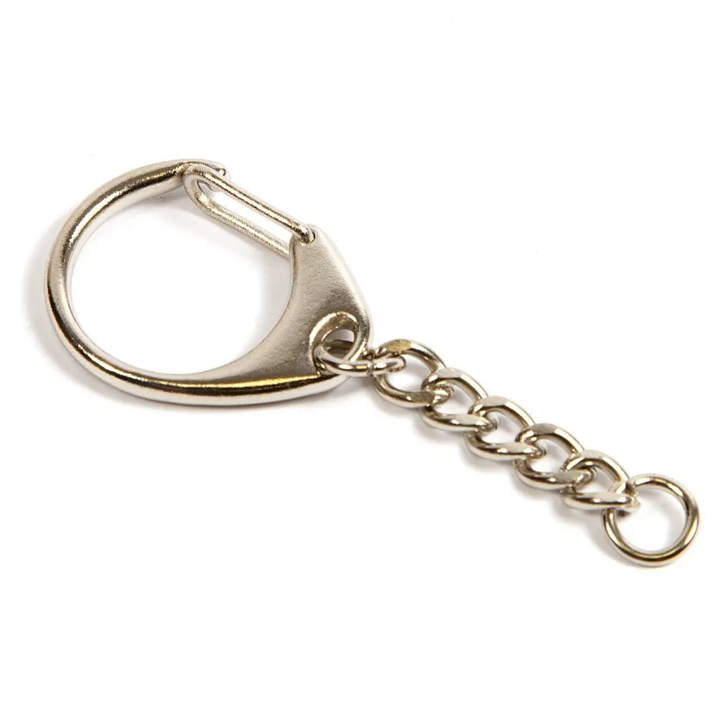 23mm `C` Ring with Nickel Plated Spring Clip and Keychain - Pack of 50