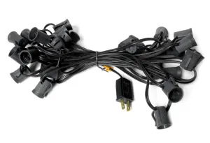 25' C9 Christmas Light String - Black Wire