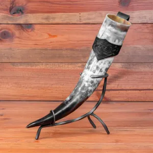 3 piece Set Drinking Horn (Black Dragon Holder)