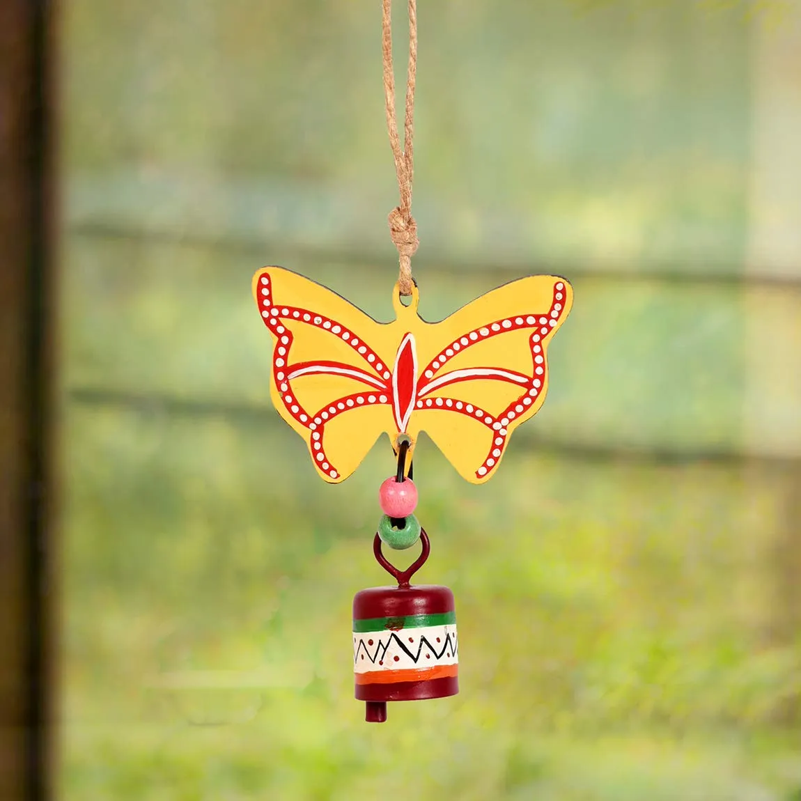 Aakriti Art Creations Yellow Butterfly Wind Chimes for Home