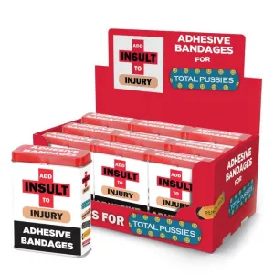 Add Insult To Injury Bandaids with Assorted Sayings Point 9 pc Display