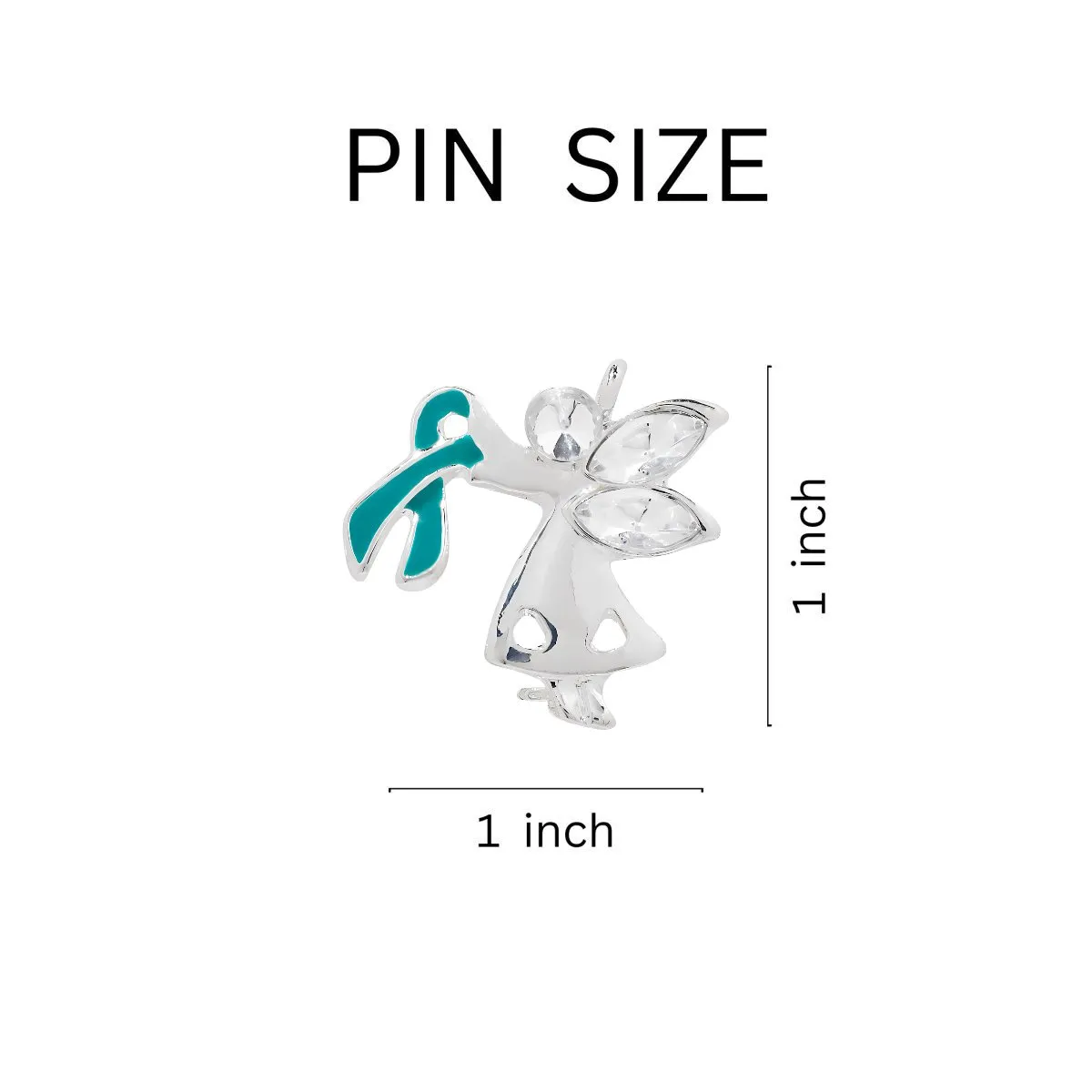 Angel By My Side Ovarian Cancer Ribbon Pins