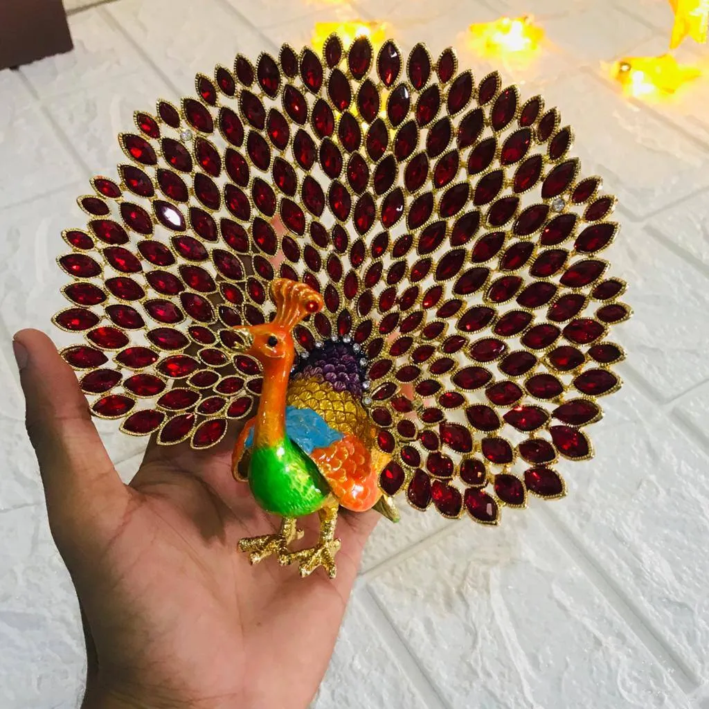 Beautiful Pecock Figurines For jewelry Storage