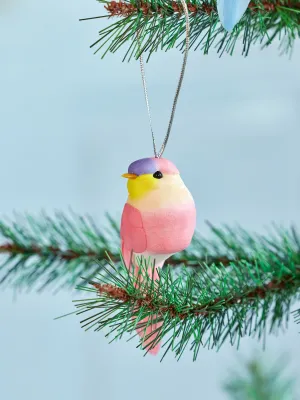 Bird Christmas Ornament - Pink