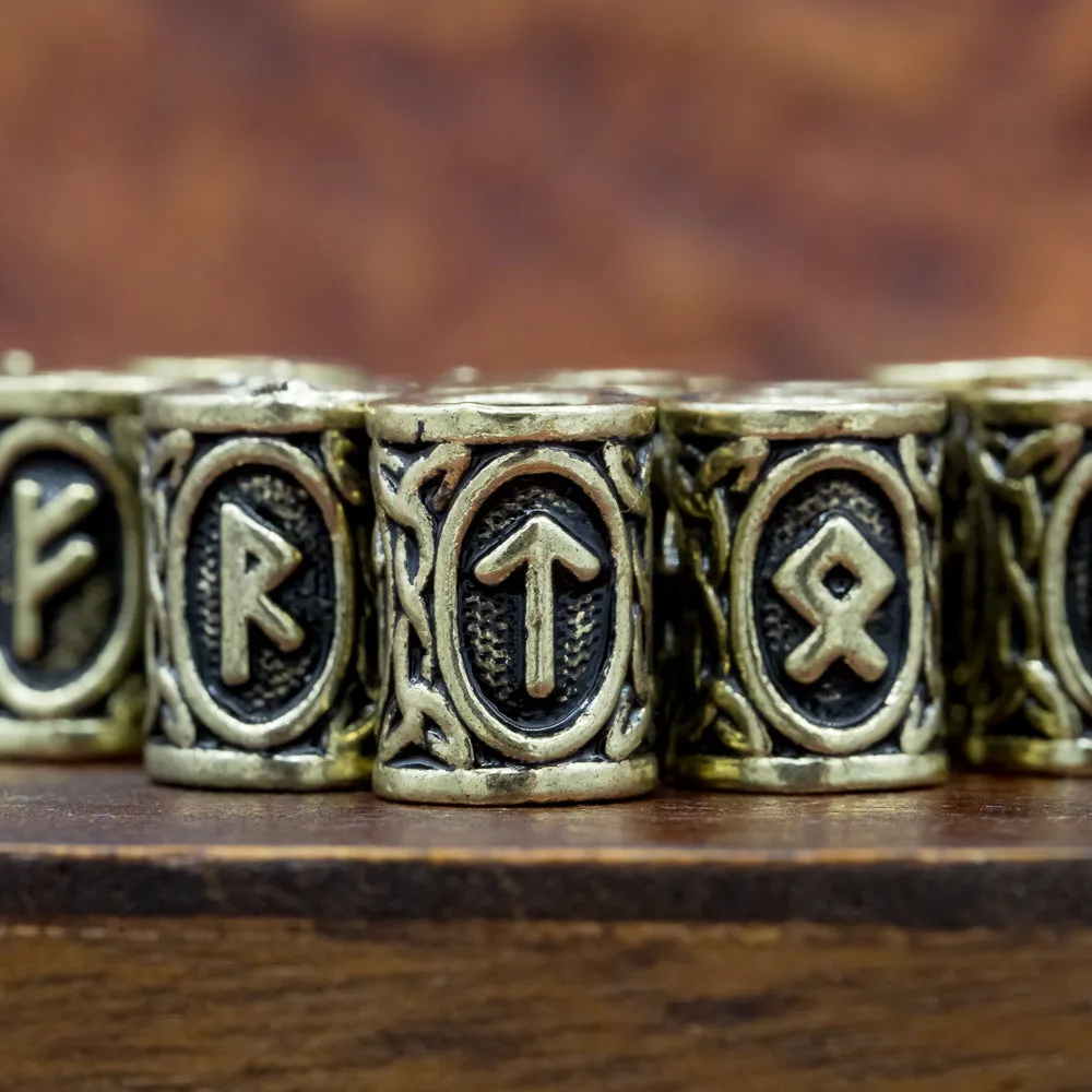 Bronze ELDER FUTHARK RUNE BEADS SET