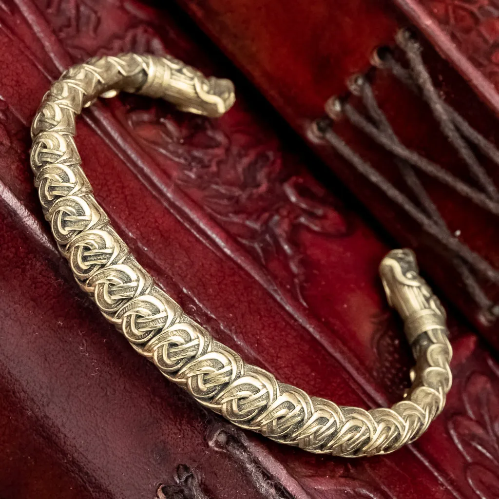 Bronze Fenrir (Wolf Head) Arm Ring