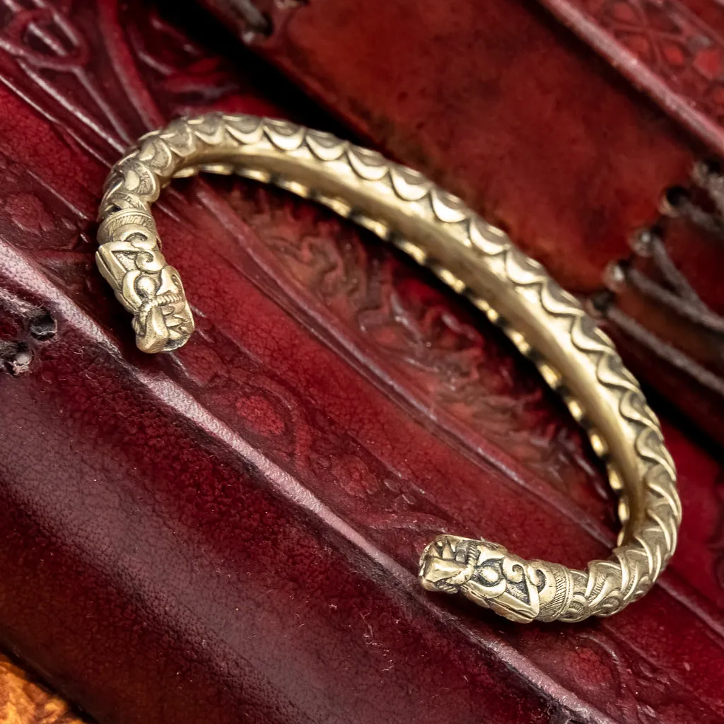 Bronze Fenrir (Wolf Head) Arm Ring