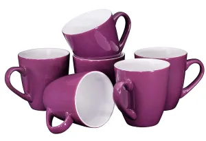 Bruntmor 16 Oz Purple Coffee Mugs 6 Set Large Ceramic Espresso Cups Microwave