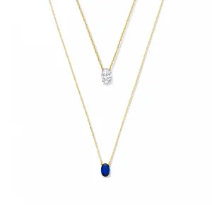 Cadeau d'Isabel 14 karat gold necklaces gift set with zirconia stones