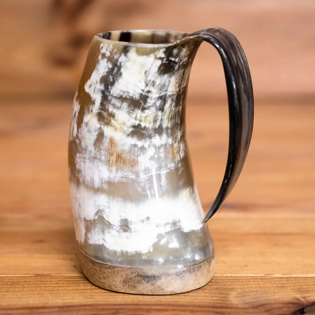 Carved Valknut Horn Tankard/Mug