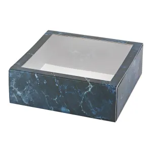 Clear Window Gift Boxes Square Blue 6" X 6" X 2" 12 Pack