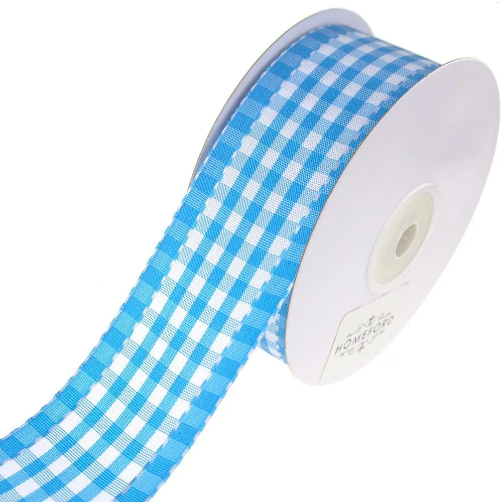 Colorful Saddle Stitched Gingham Ribbon, 1-1/2-Inch, 10-Yard