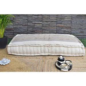 Cotton Jute Stripe Cluster Floor Mattress