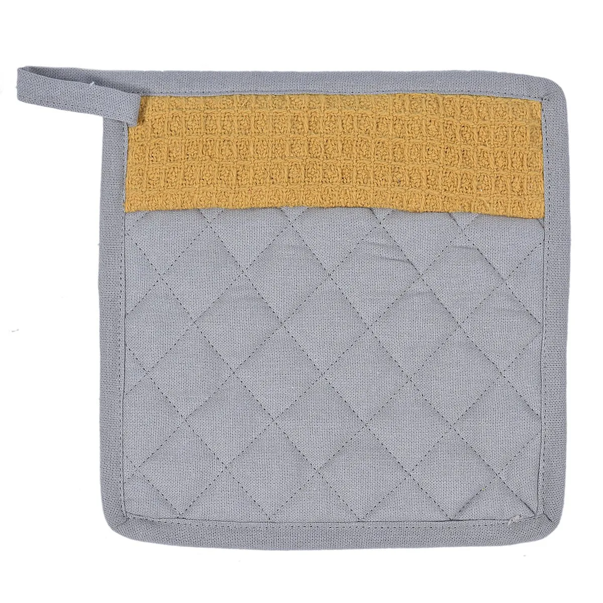 Culinary Companions - Chic Grey & Ochre Glove & Pot Holder Combo