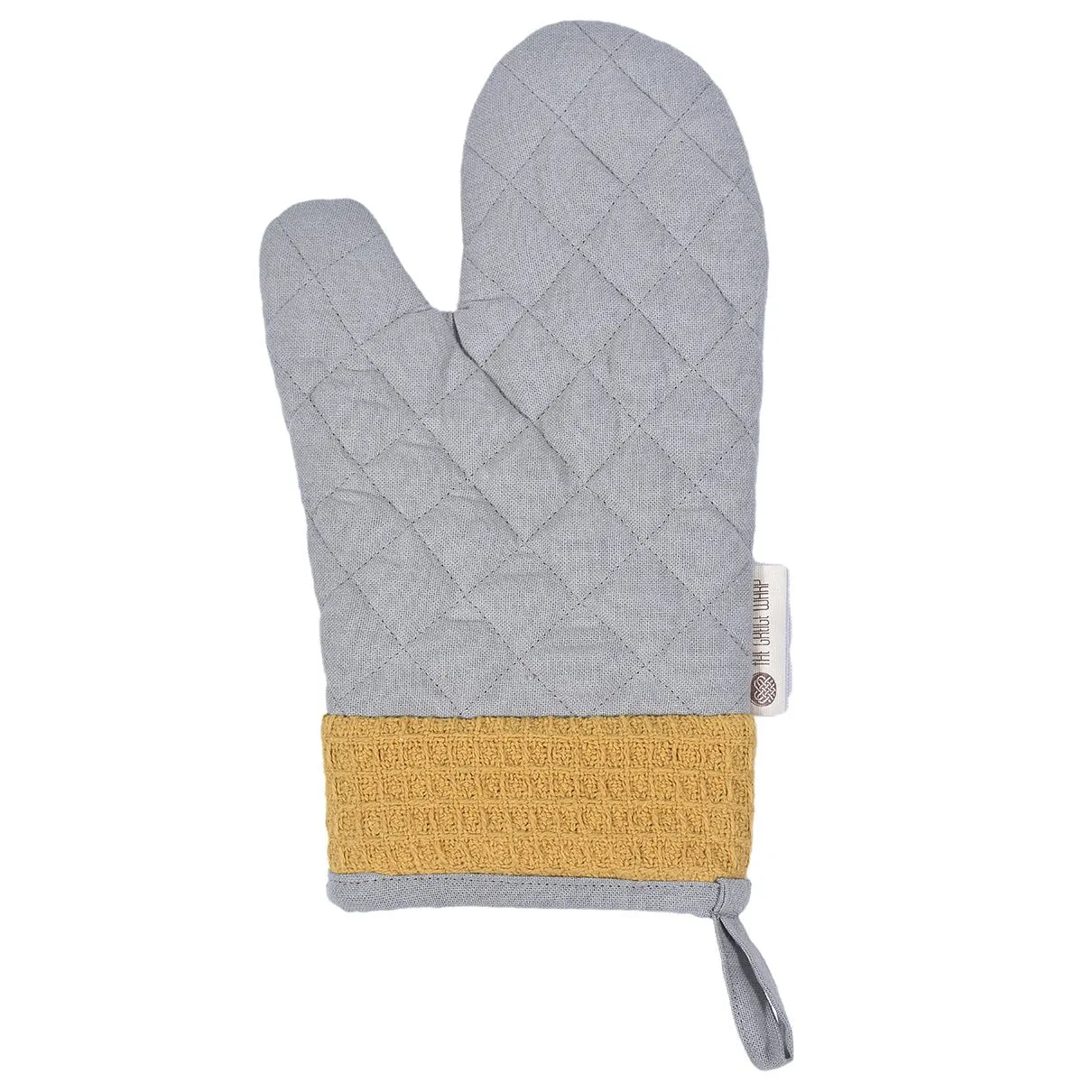 Culinary Companions - Chic Grey & Ochre Glove & Pot Holder Combo