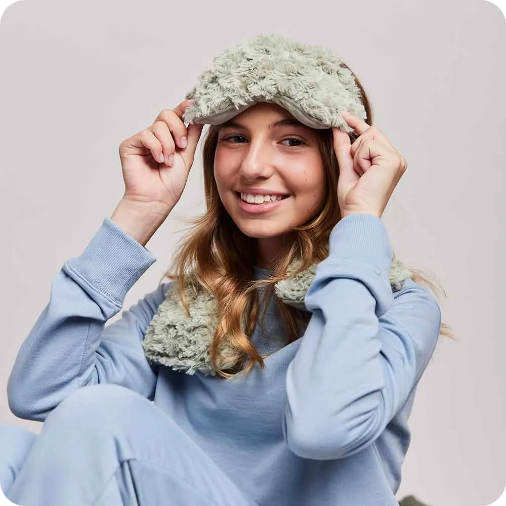 Curly Sage Green Warmies Eye Mask