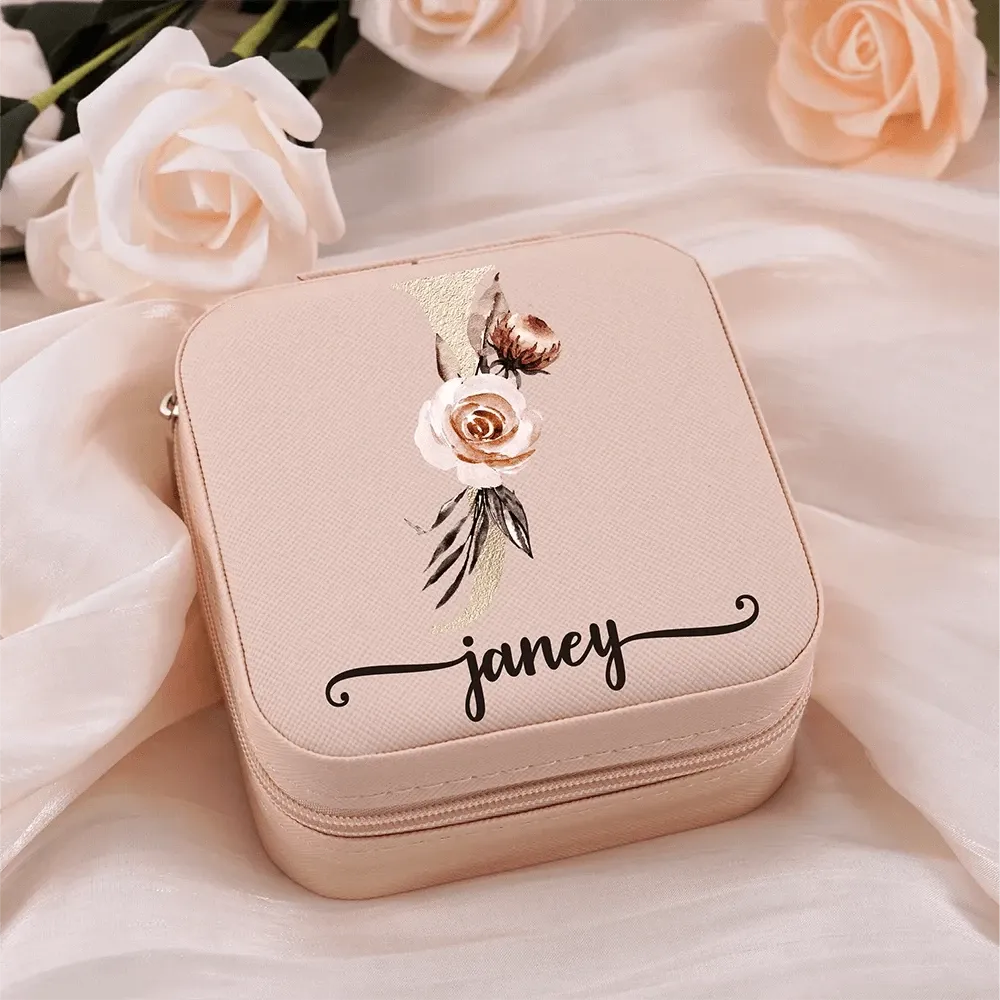 Custom Initial Name Jewelry Organizer Box Bridesmaid Gifts