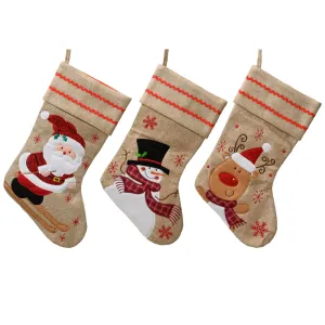 Decoris 45cm Cotton Christmas Theme Stocking (Choice of 3)