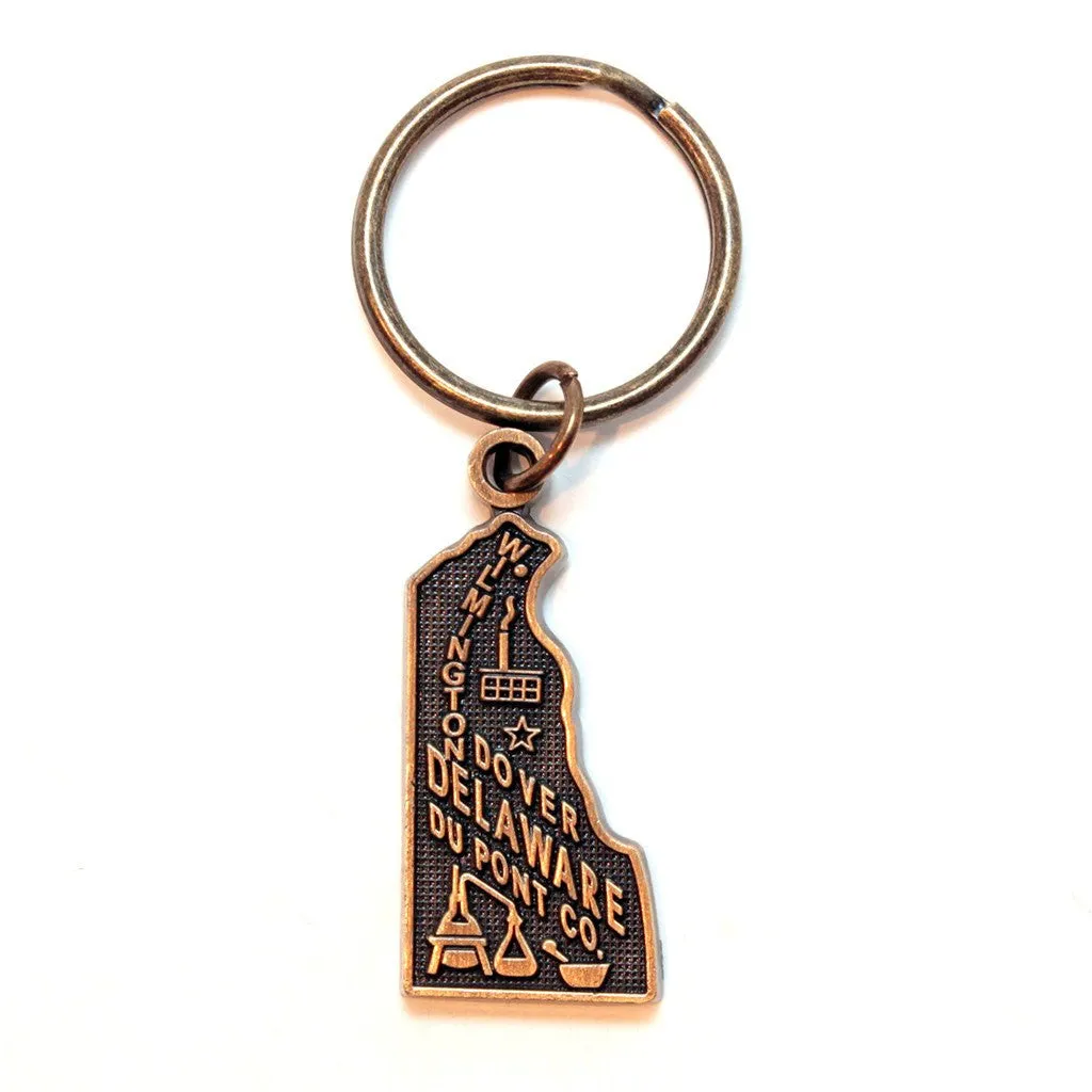 Delaware Keychain - High Quality Thick Metal State Key Ring