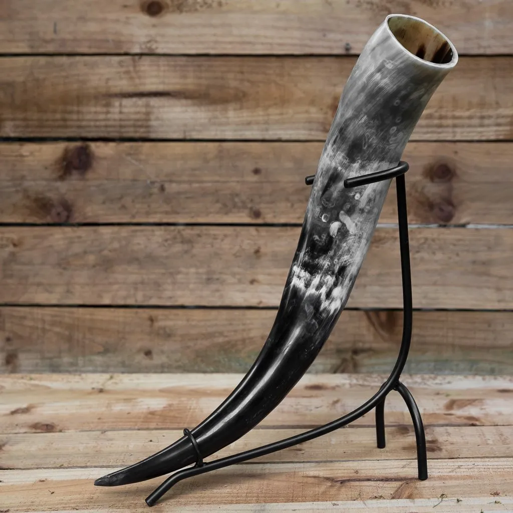 Drinking Horn with iron stand (Large)