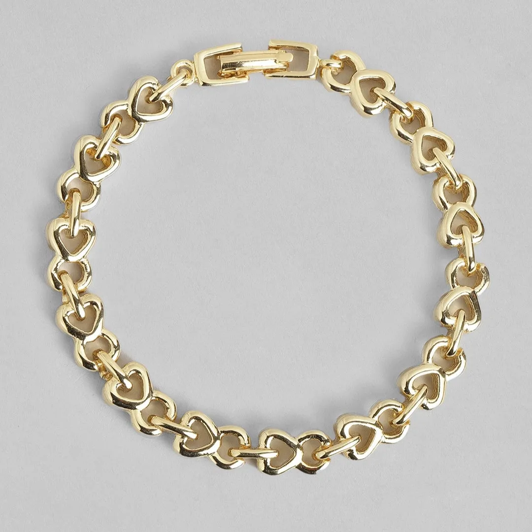 Estele 24 CT Gold Plated See-Saw Tennis Bracelet for women