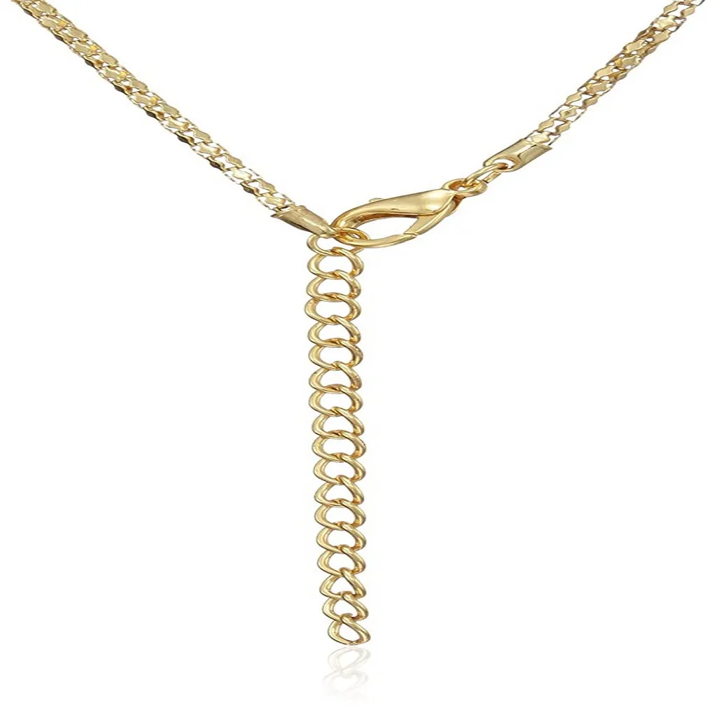 Estele 24 Kt Gold and Silver Plated Loop with Austrain Crystal Pendant Set for Women