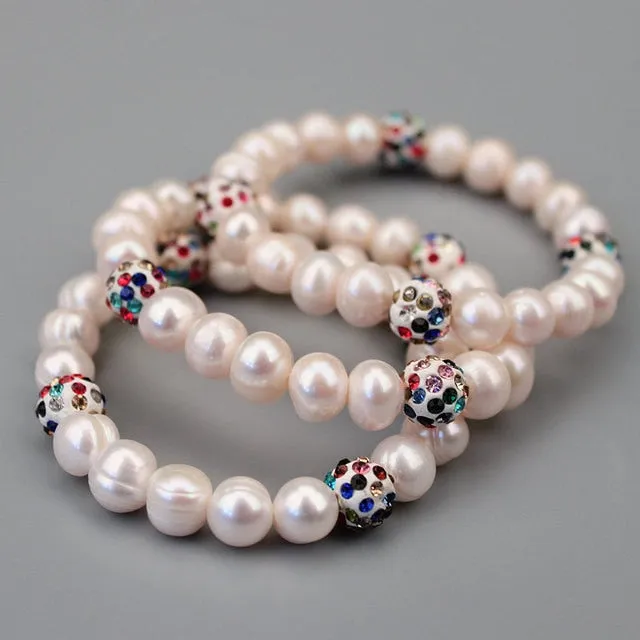 Fashion Jewelry Charm Natural Freshwater Pearl  Bracelet for Women