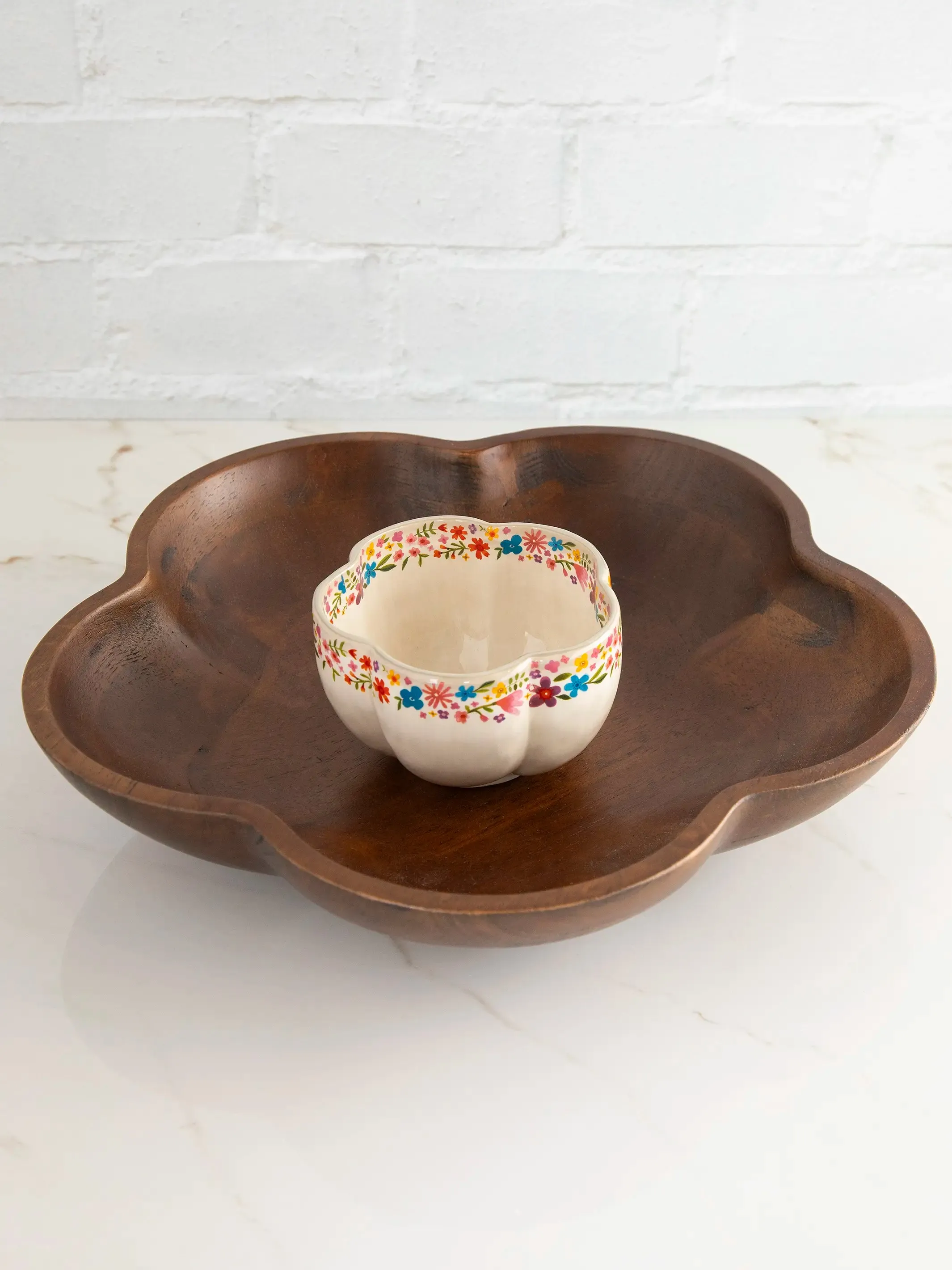 Flower Chip & Dip Serving Bowl