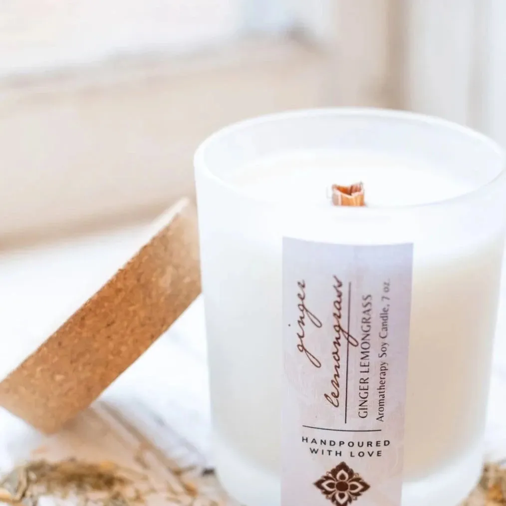 Ginger Lemongrass Soy Aromatherapy Candle