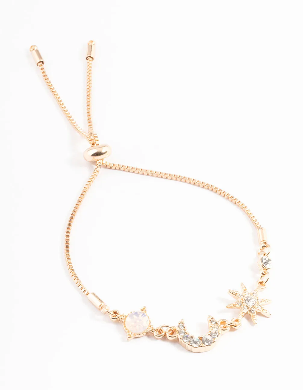 Gold Pretty Diamante Celestial Bracelet