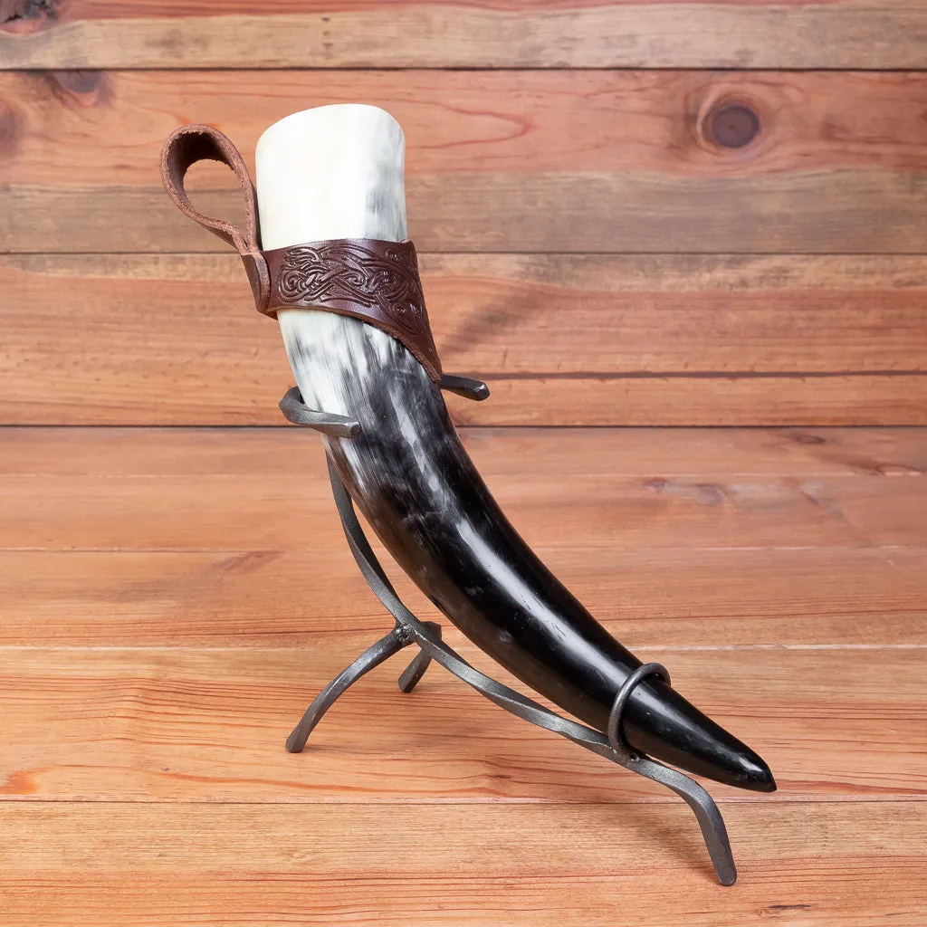 Hand Forged Iron Horn Stand (Small)