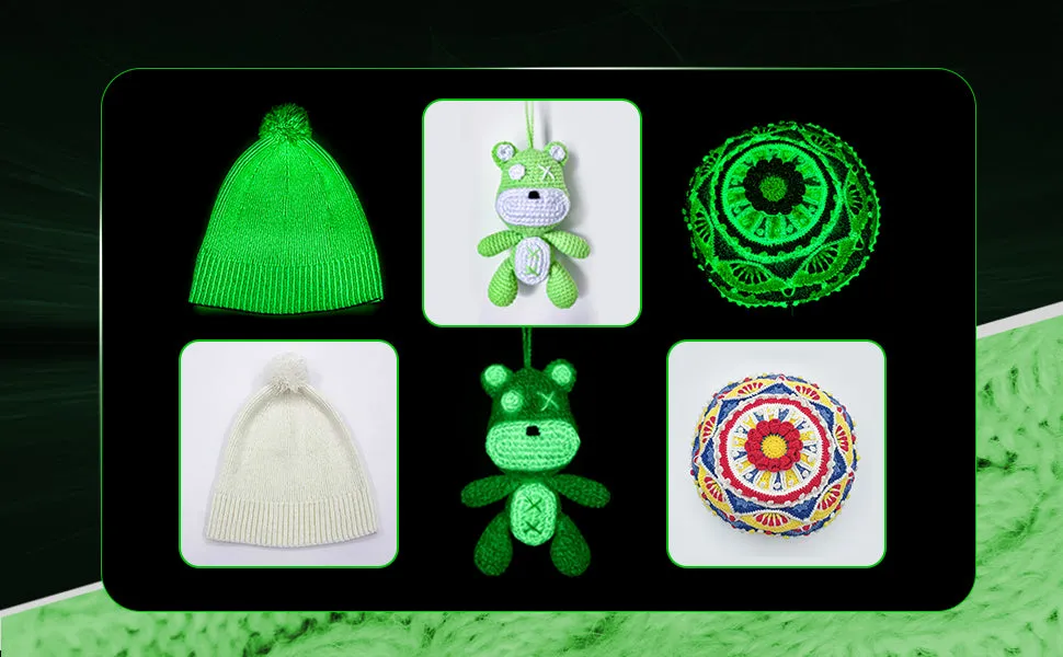 High Brightness Polyester Green Glow-in-the-Dark Yarn