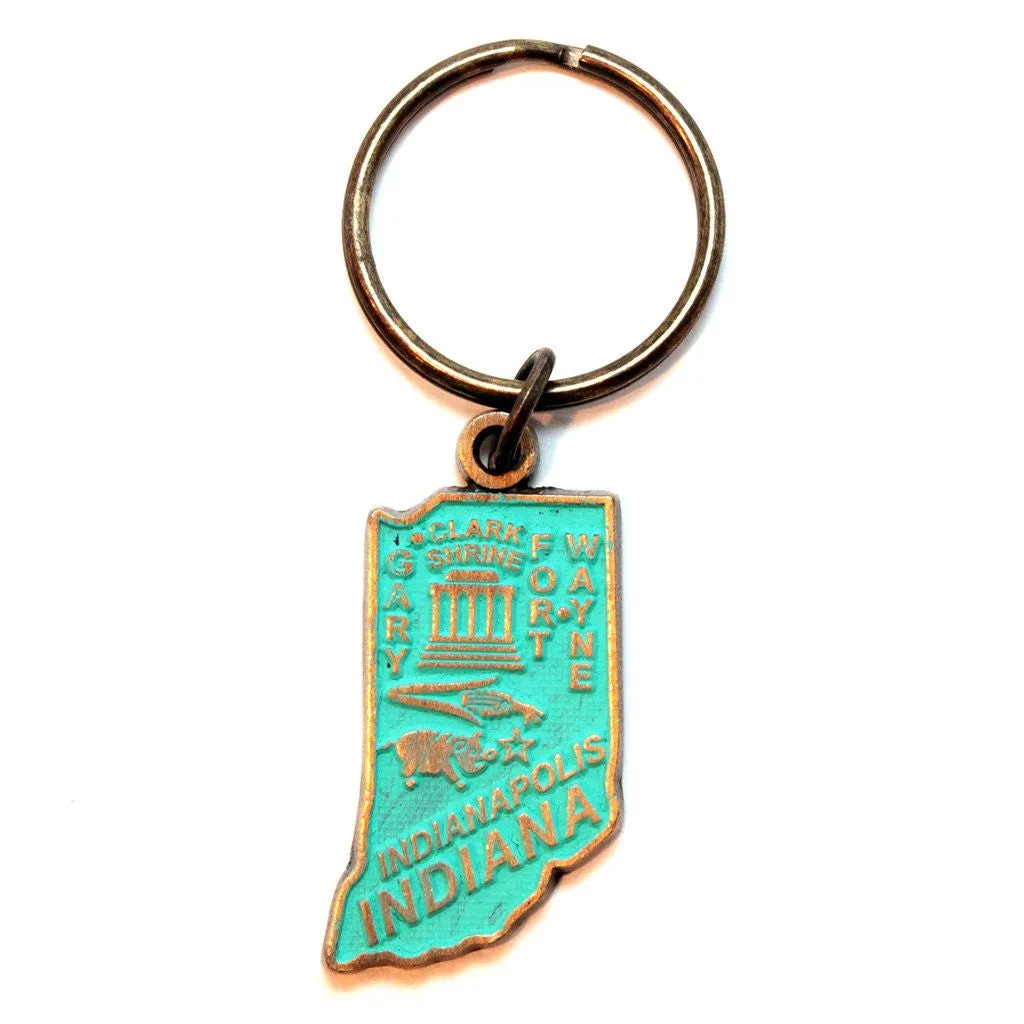 Indiana Keychain - High Quality Thick Metal State Love Key Ring