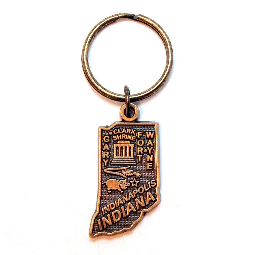 Indiana Keychain - High Quality Thick Metal State Love Key Ring