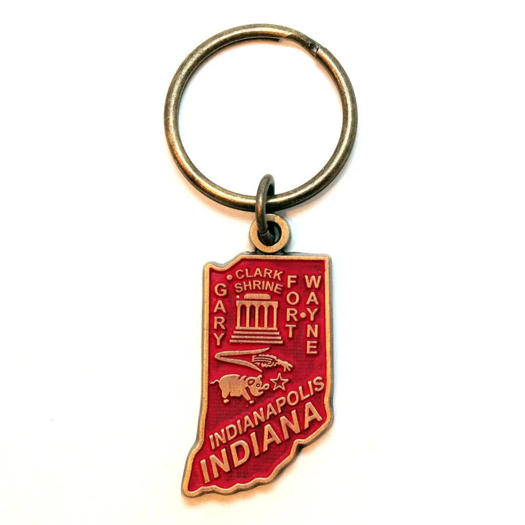 Indiana Keychain - High Quality Thick Metal State Love Key Ring