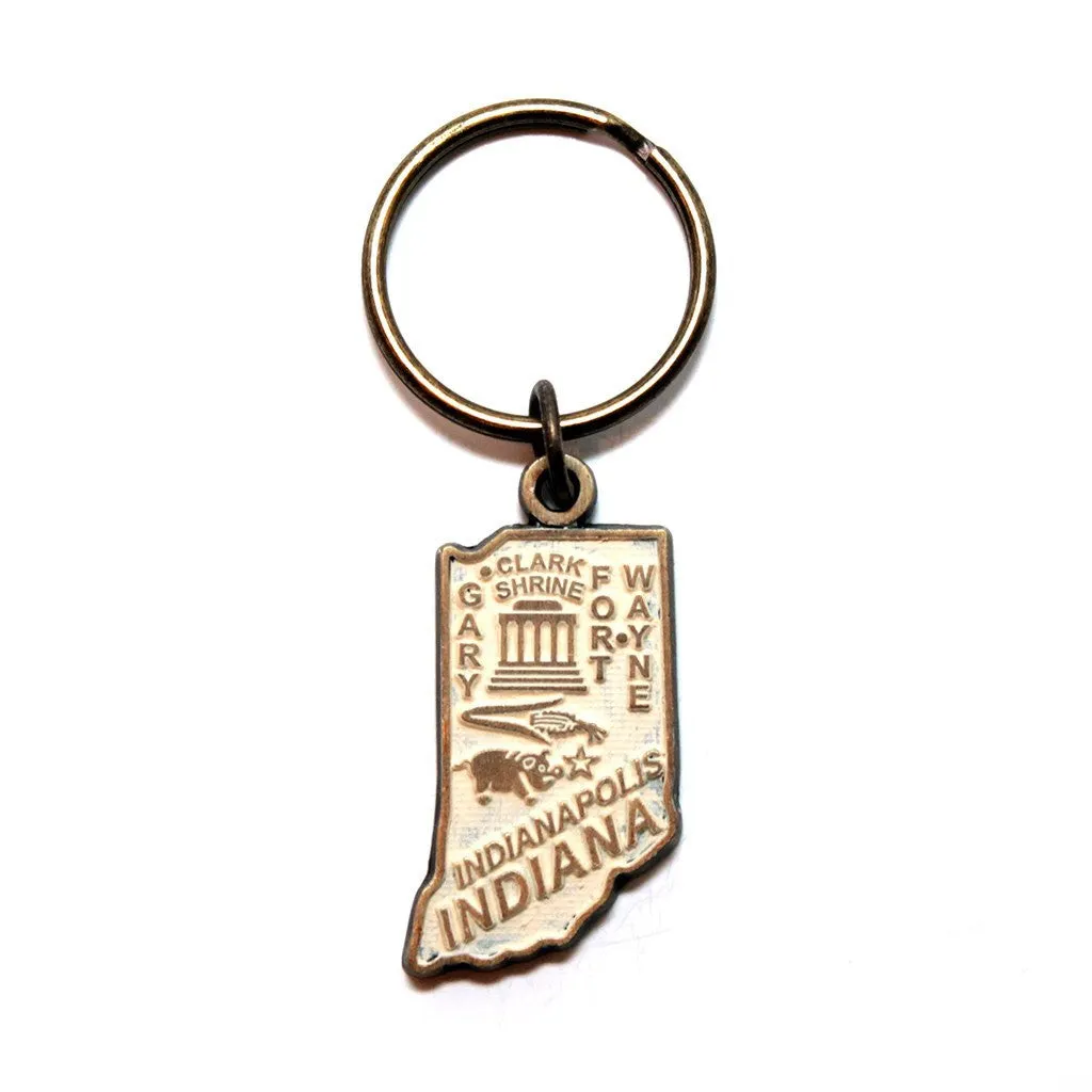 Indiana Keychain - High Quality Thick Metal State Love Key Ring