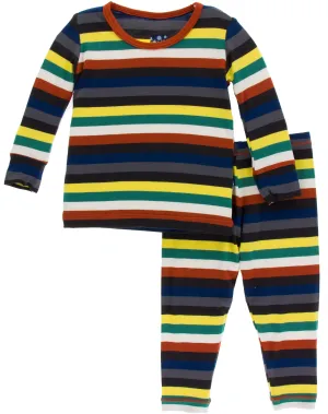 KicKee Pants Dark London Stripe Long Sleeve Pajama Set