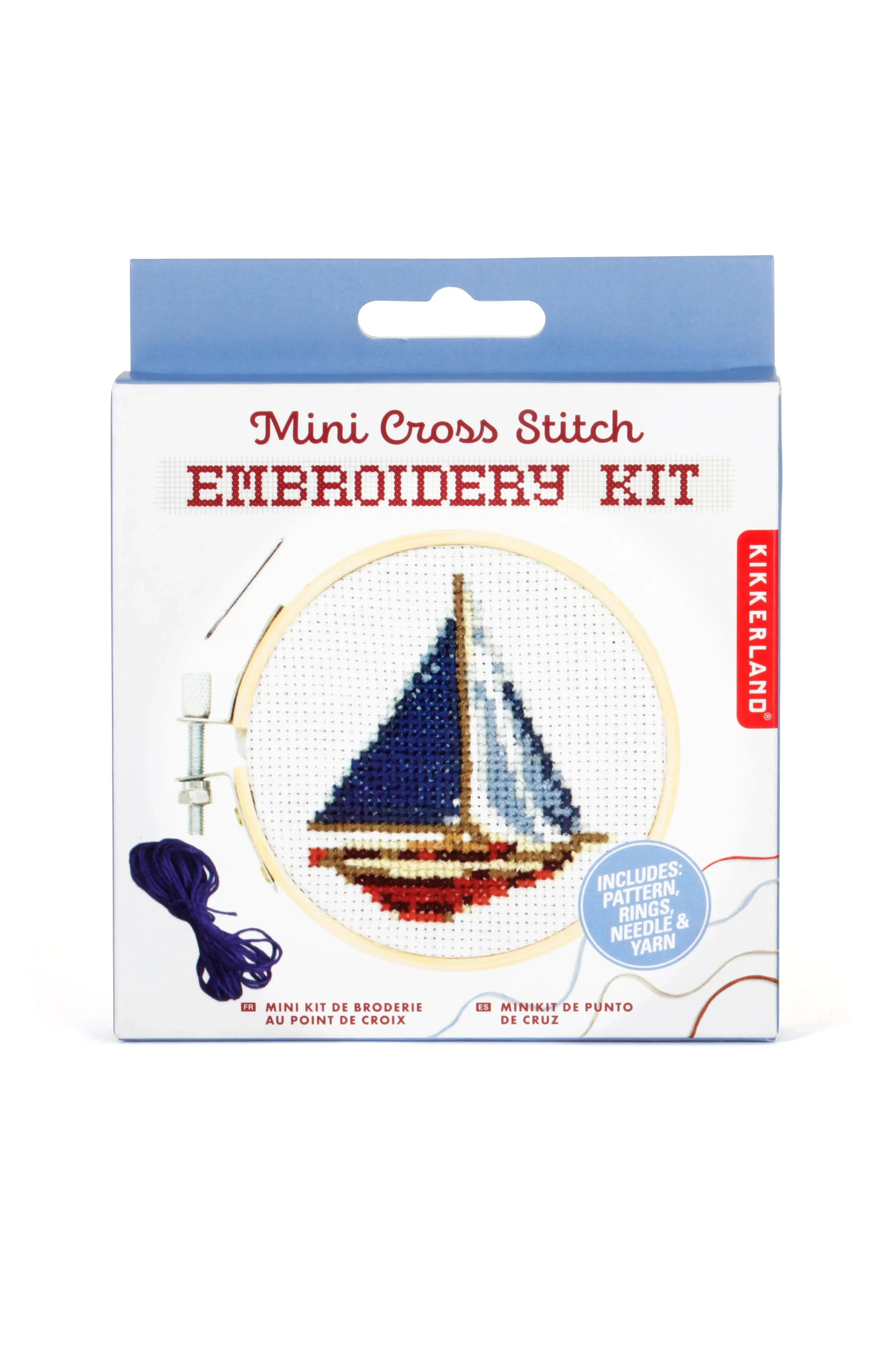 Kikkerland MiniCross Stitch Embroidery Sailboat