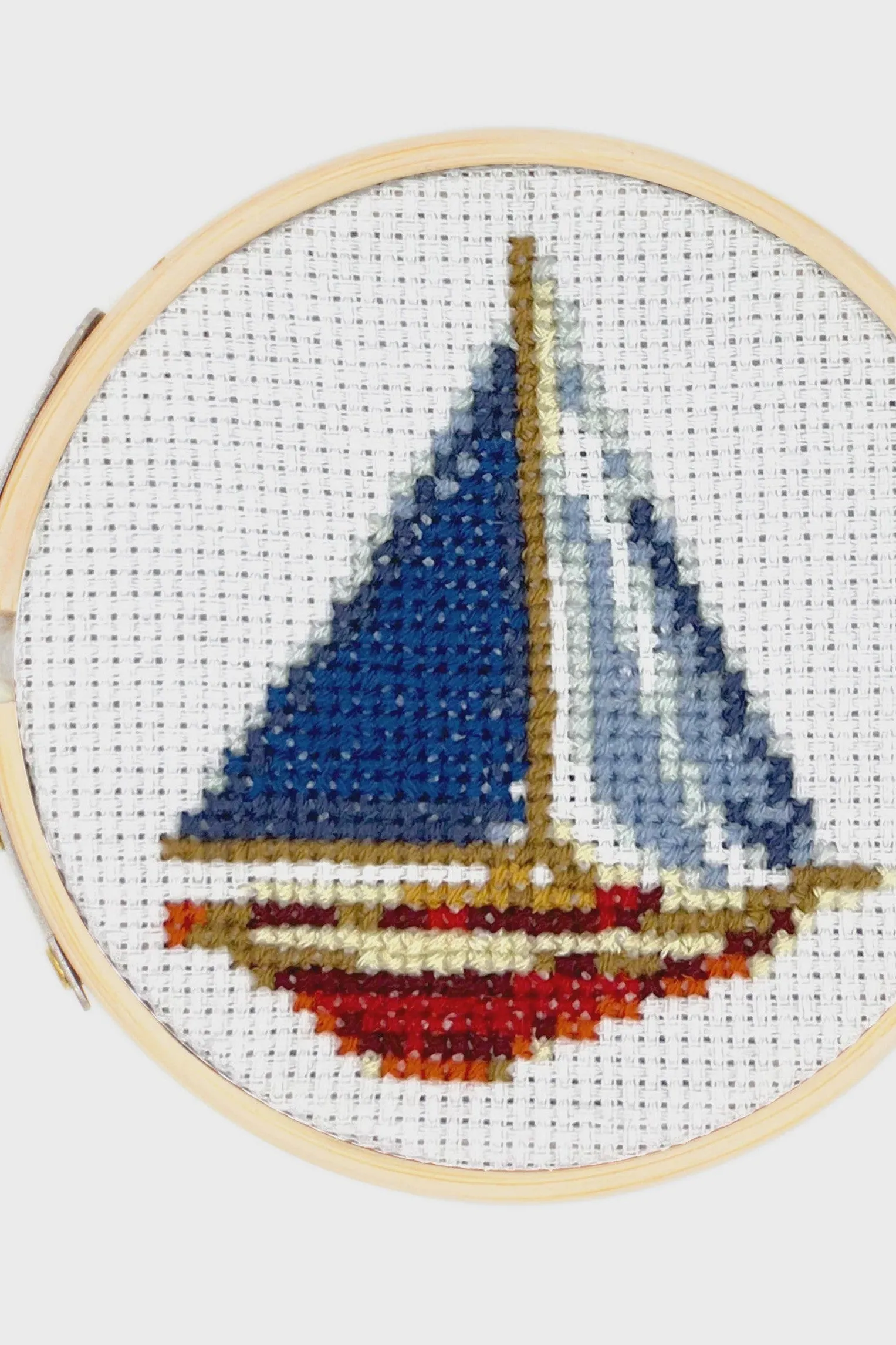 Kikkerland MiniCross Stitch Embroidery Sailboat