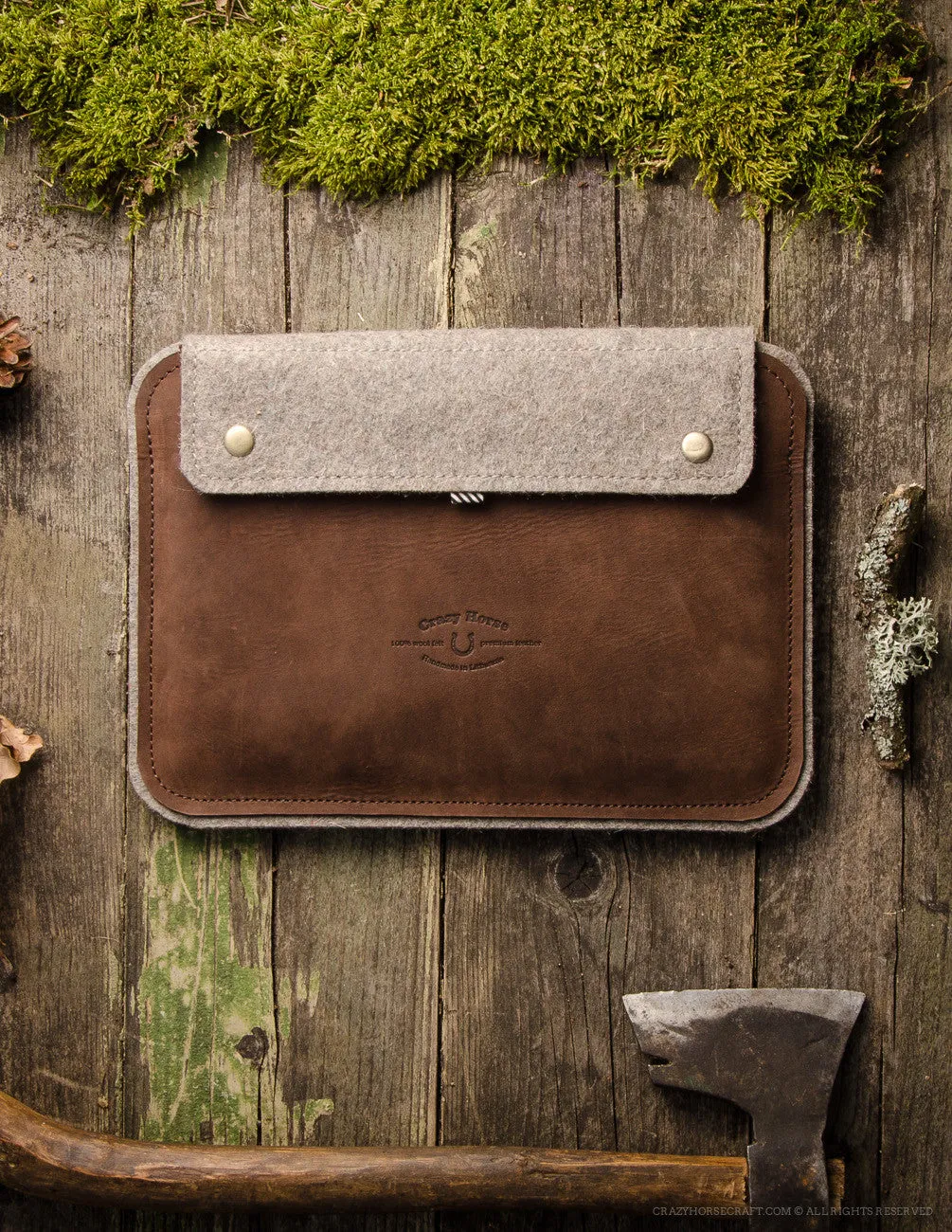 Leather MacBook 12 Case | WoodBrown