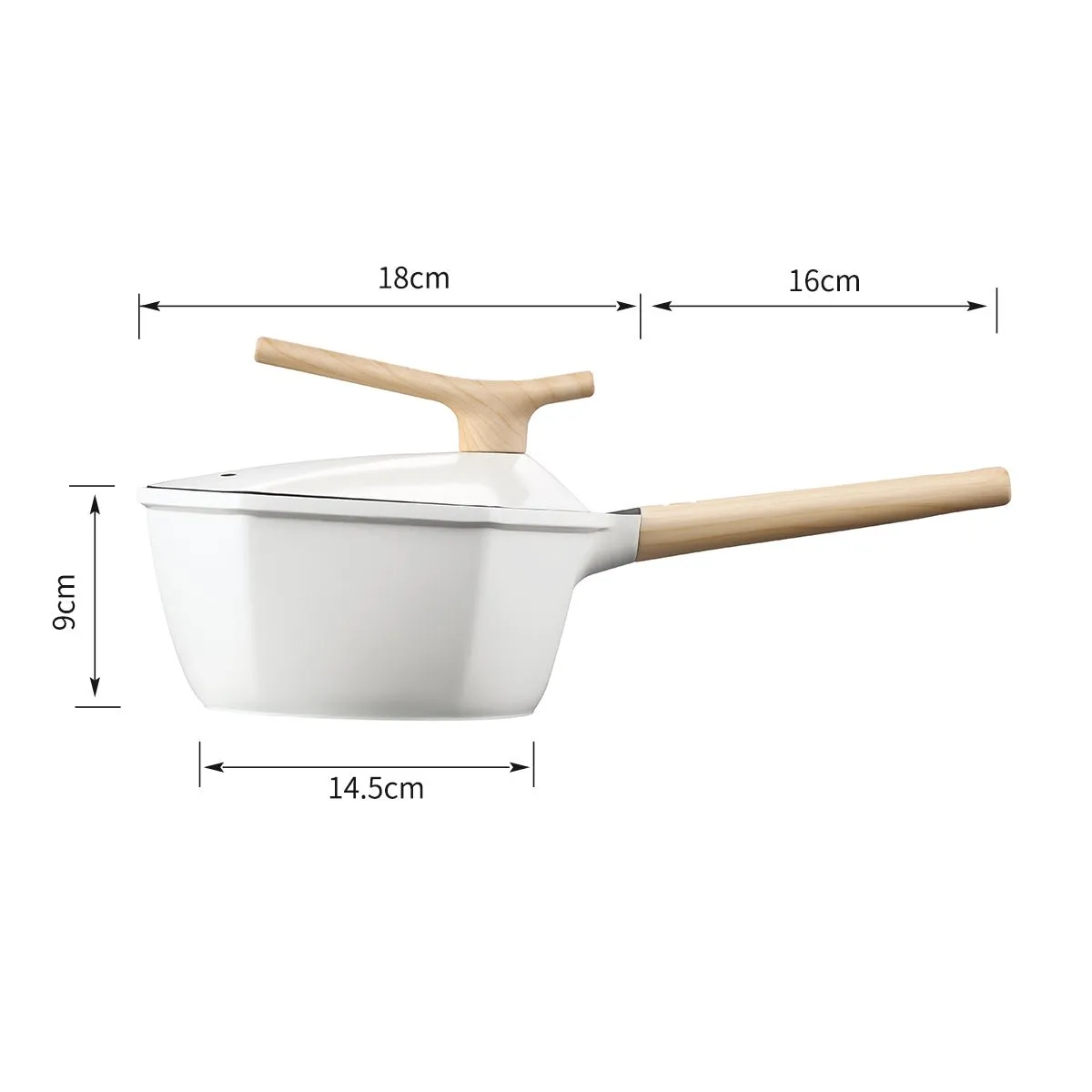 Maple Leaf 18cm White Non-stick Milk Pot - A Touch of Elegance in Your Kitchen