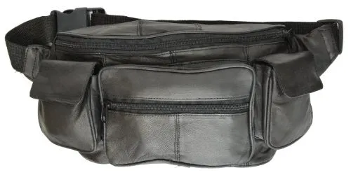 Marshal Extra Large Mens Womens Leather Fanny Pack Waist Pouch Travel Bag