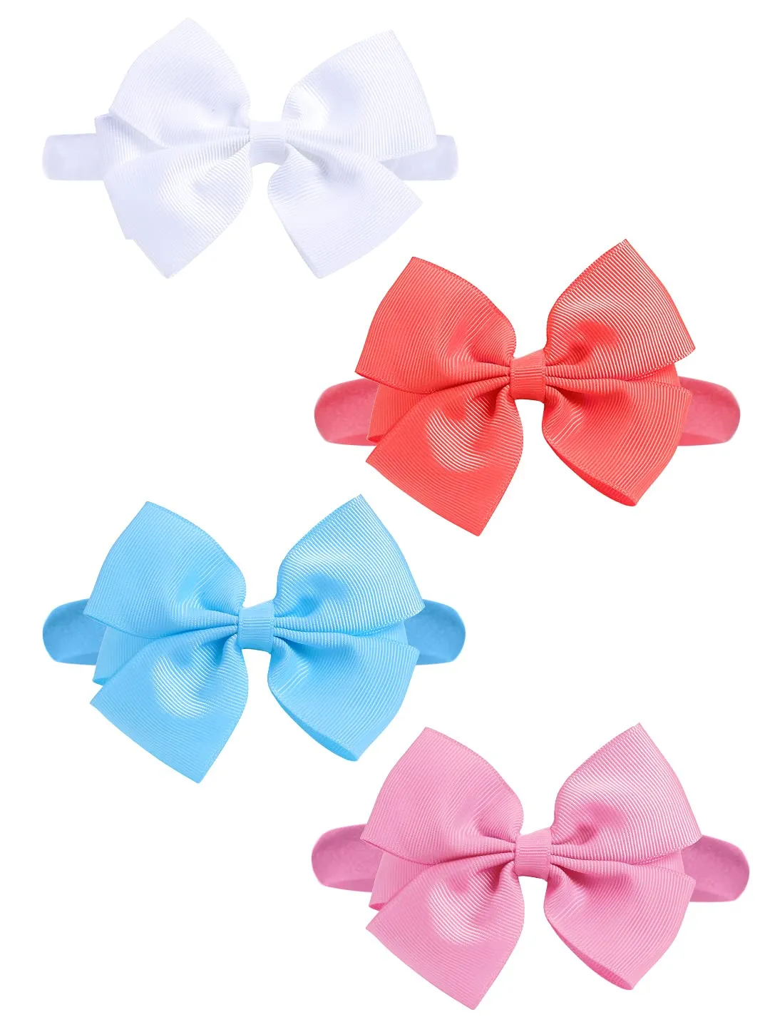 Melbees by Yellow Chimes Combo Set of 4 Bow Hair Bands for Kids Girls Hair Accessories (Pack of 4), Multi-Color, Medium